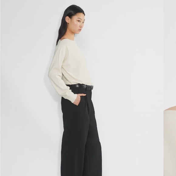 NWT Aritzia Babaton Inspiration Sweater Relaxed knit boatneck in Light Birch - Picture 3 of 5